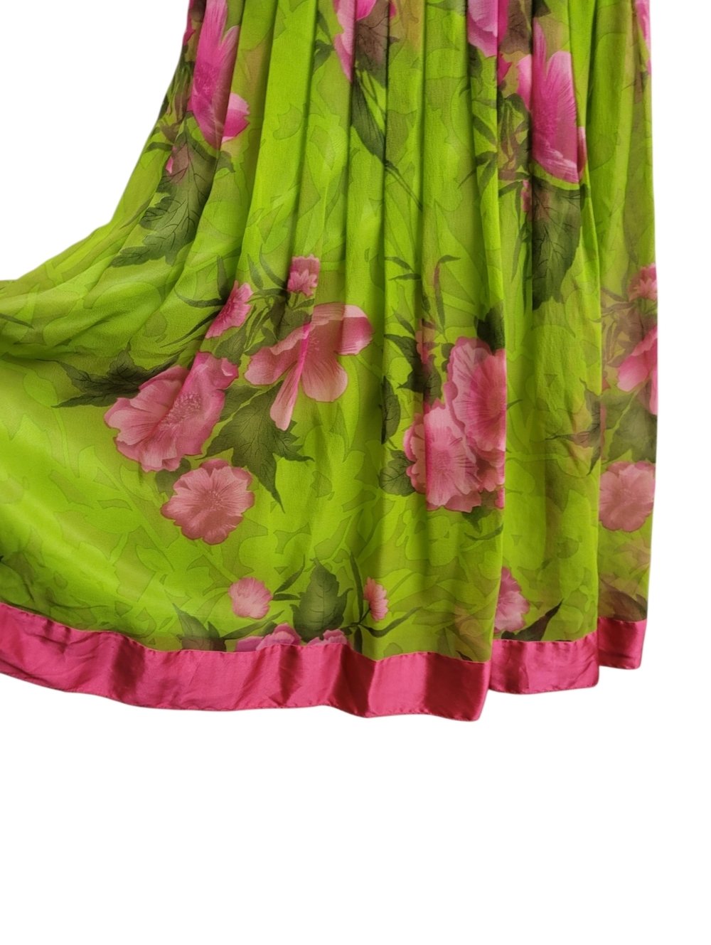 Sue Wong Green Floral Silk Sundress Size 6 - Picture 8 of 12